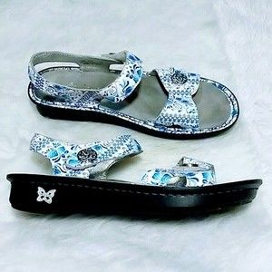 Alegria Women's VIE-452 Sling Back Floral Leather Straps Sandals US 8